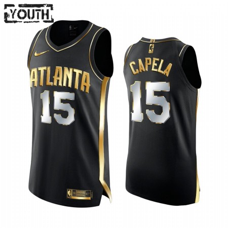 Maillot Basket Atlanta Hawks Clint Capela 15 2020-21 Noir Golden Edition Swingman - Enfant